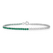 Petite Half Diamond & Half Green Emerald Tennis Bracelet - Armans Fine Jewellery