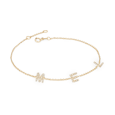 Petite Multi Diamond Initial Bracelet - Armans Fine Jewellery