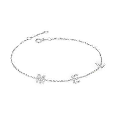 Petite Multi Diamond Initial Bracelet - Armans Fine Jewellery