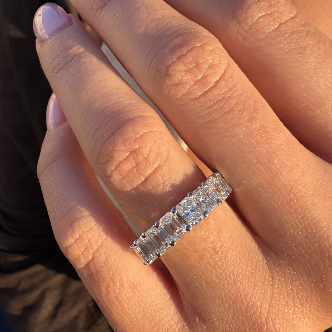 Petite Emerald Lab Grown Diamond Wedding Band
