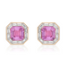 Pink Sapphire Asscher Halo Studs - Armans Fine Jewellery