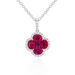 Pink Sapphire Diamond Clover Necklace - Armans Fine Jewellery