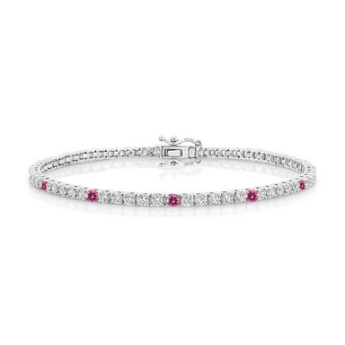 Pink Sapphire Diamond Tennis Bracelet - Armans Fine Jewellery