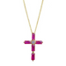 Pink Sapphire Emerald Cut Cross Necklace - Armans Fine Jewellery