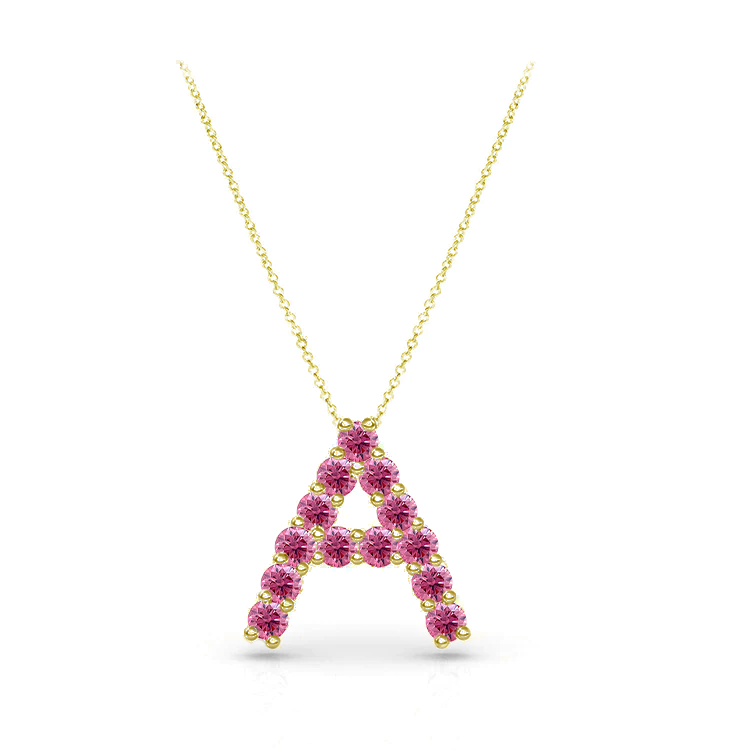 Pink Sapphire Initial Pendant - Armans Fine Jewellery