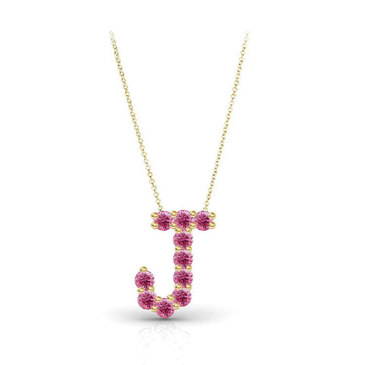 Pink Sapphire Initial Pendant - Armans Fine Jewellery