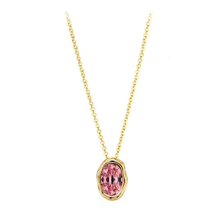 Gold Edge Lab Birthstone Necklace