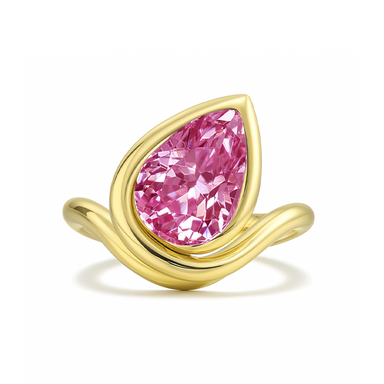 Twisted Pear Pink Sapphire Engagement Ring - Armans Fine Jewellery