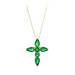 Prong Set Green Emerald Cross Necklace - Armans Fine Jewellery