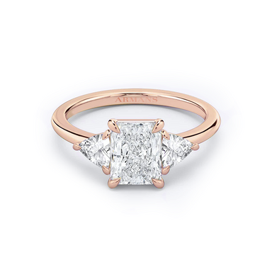 Rosa Del Amor' Princess Cut Black & White Diamond Rose Gold Engagement Ring