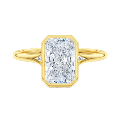 Radiant Bezel Lab Grown Engagement Ring with Side Stones - Armans Fine Jewellery