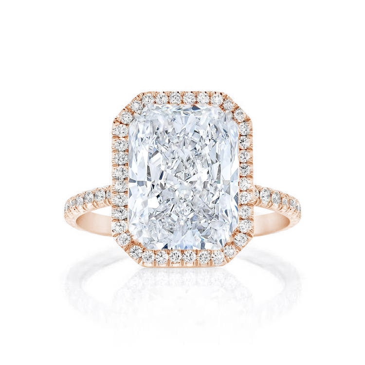 Radiant Seamless Halo Engagement Ring Armans Fine Jewellery