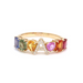 Rainbow Sapphire Diamond Initial Ring - Armans Fine Jewellery
