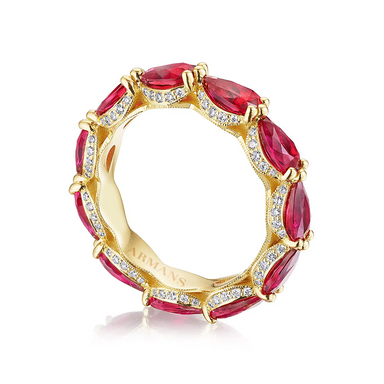 Red Ruby and Diamond Eternity Band - Armans Fine Jewellery