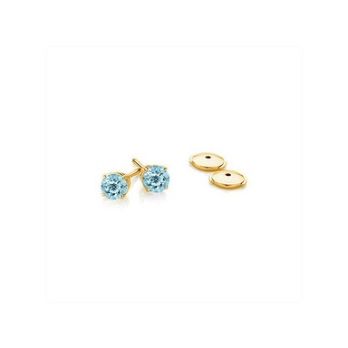 Round Aquamarine Studs - Armans Fine Jewellery