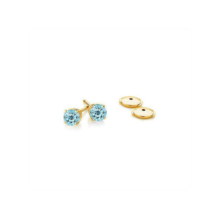 Round Aquamarine Studs - Armans Fine Jewellery