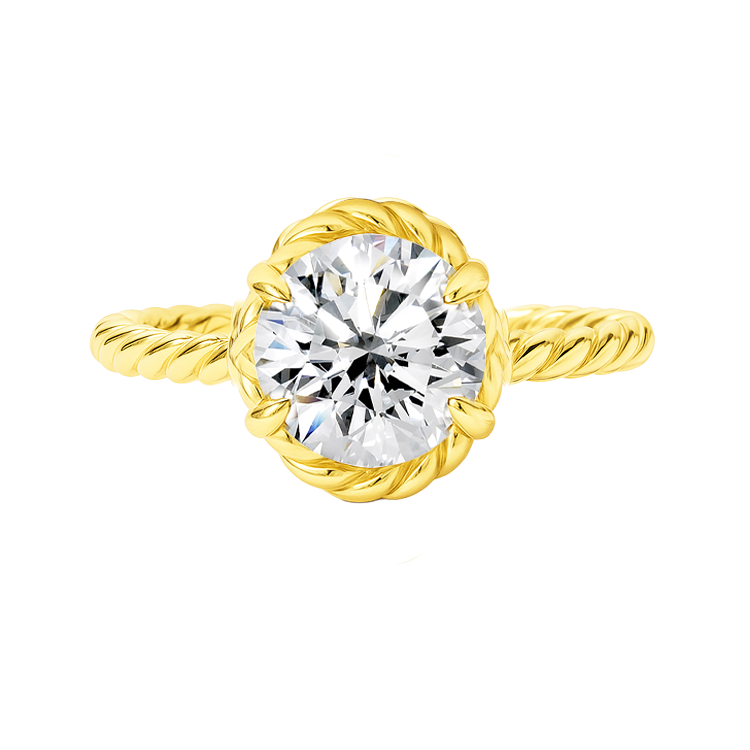 Round Cordelia Diamond Braided Engagement Ring - Armans Fine Jewellery