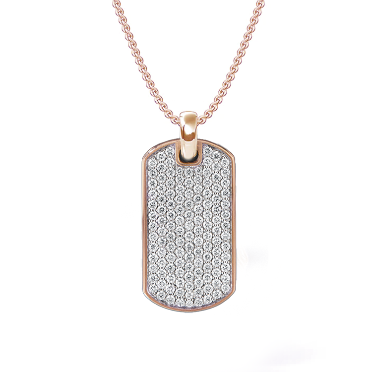 Gold dog tag on sale necklace mens