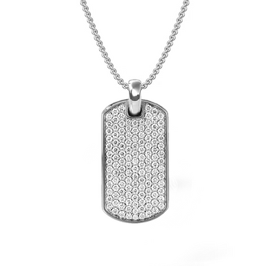 Round Diamond Dog Tag Necklace - Armans Fine Jewellery