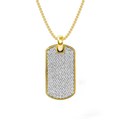 Round Diamond Dog Tag Necklace - Armans Fine Jewellery