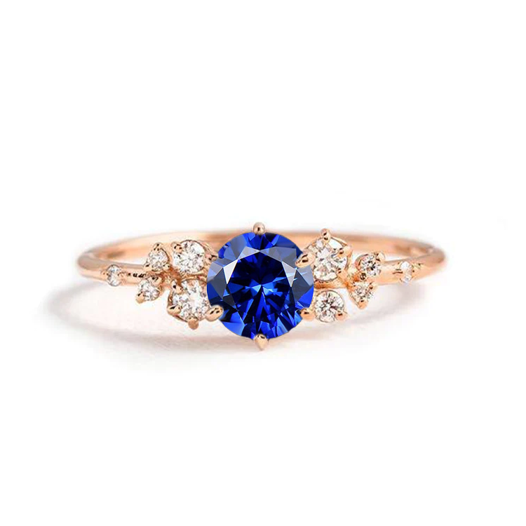 Round Horizon Blue Sapphire Engagement Ring - Armans Fine Jewellery