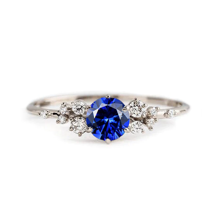 Round Horizon Blue Sapphire Engagement Ring - Armans Fine Jewellery