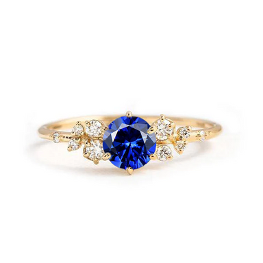Round Horizon Blue Sapphire Engagement Ring - Armans Fine Jewellery