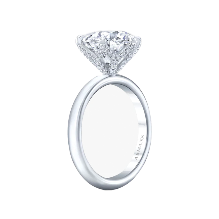 Lyra Round Diamond Engagement Ring with Diamond Basket