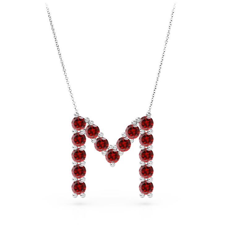 Ruby Initial Pendant - Armans Fine Jewellery