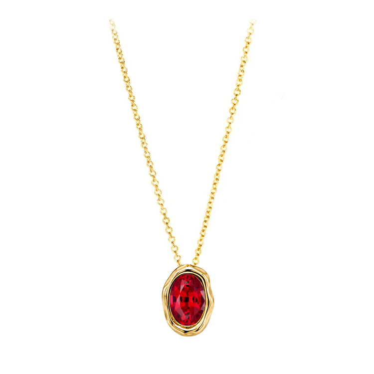 Gold Edge Lab Birthstone Necklace