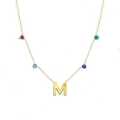 Sapphire Initial Birthstone Necklace - Armans Fine Jewellery