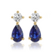 Sapphire Pear Diamond Duo Studs - Armans Fine Jewellery