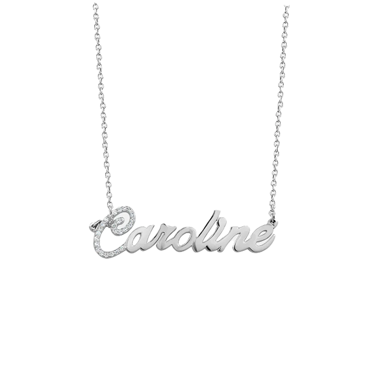 Script Name Necklace with Diamond Accent - Armans Fine Jewellery