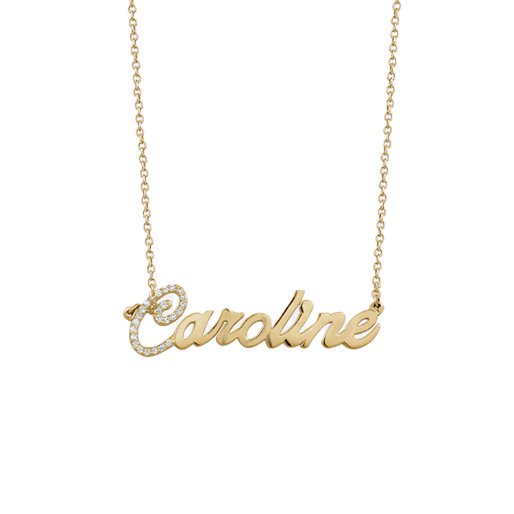 Script Name Necklace with Diamond Accent - Armans Fine Jewellery