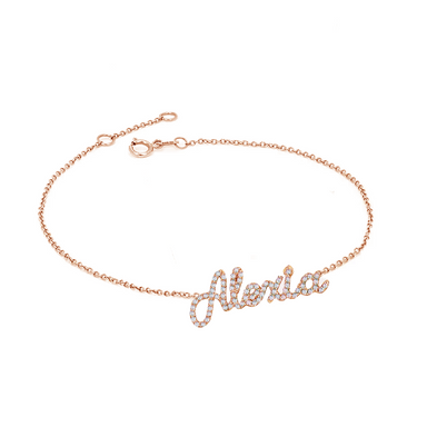 Script Pavé Diamond Name Bracelet - Armans Fine Jewellery