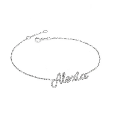 Script Pavé Diamond Name Bracelet - Armans Fine Jewellery