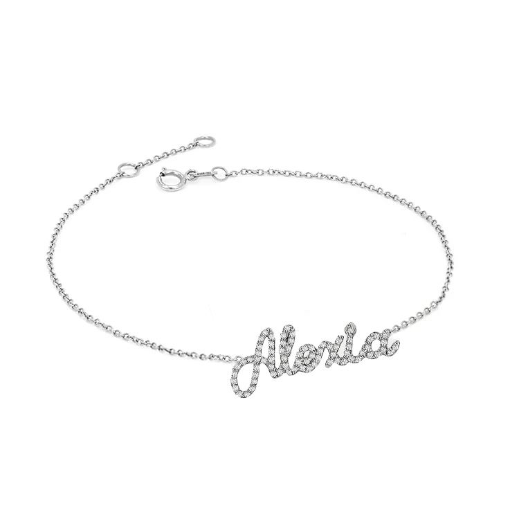 Script Pavé Diamond Name Bracelet - Armans Fine Jewellery