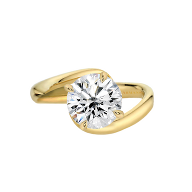 Sculpted Round Radiance Engagement Ring - Armans Fine Jewellery