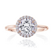 Seamless Round Halo Lab Grown Engagement Ring With Plain Band - Armans Fine Jewellery