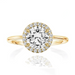 Seamless Round Halo Lab Grown Engagement Ring With Plain Band - Armans Fine Jewellery