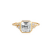 Selena Bezel Asscher Lab Grown Engagement Ring with Round Side Stones - Armans Fine Jewellery