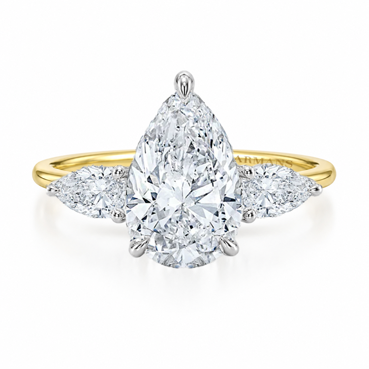 Seraphina Pear Trilogy Diamond Engagement Ring