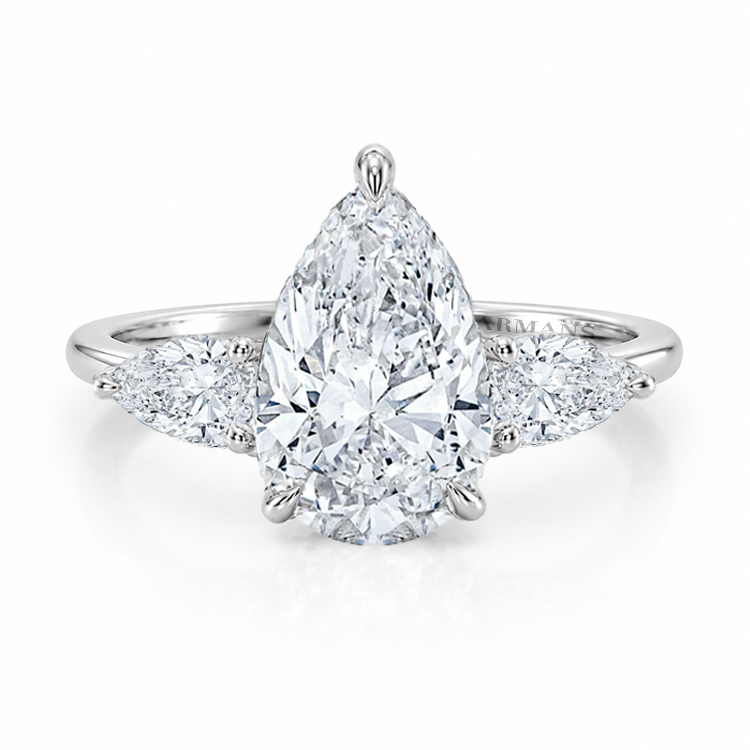 Seraphina Pear Trilogy Lab Grown Diamond Engagement Ring