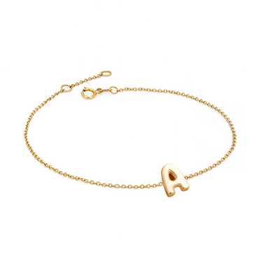 Solid Gold Bubble Initial Bracelet - Armans Fine Jewellery