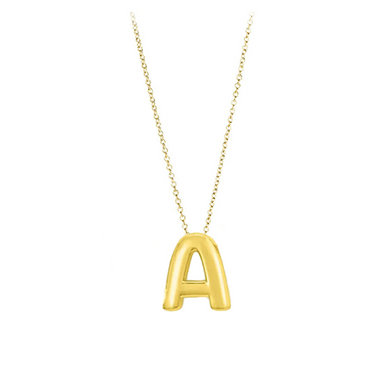 Solid Gold Bubble Initial Necklace - Armans Fine Jewellery