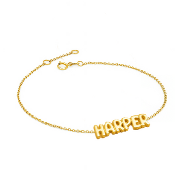 Solid Gold Bubble Name Bracelet - Armans Fine Jewellery