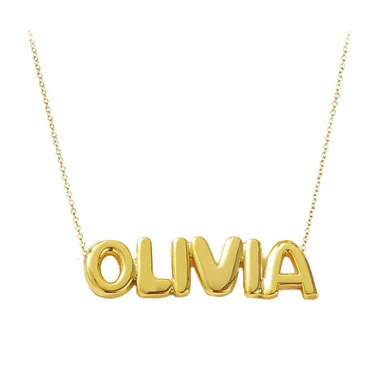 Solid Gold Bubble Name Necklace - Armans Fine Jewellery
