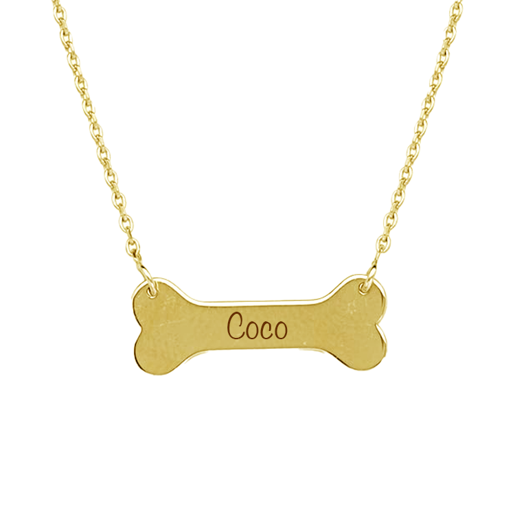 Solid Gold Dog Bone Necklace Armans Fine Jewellery