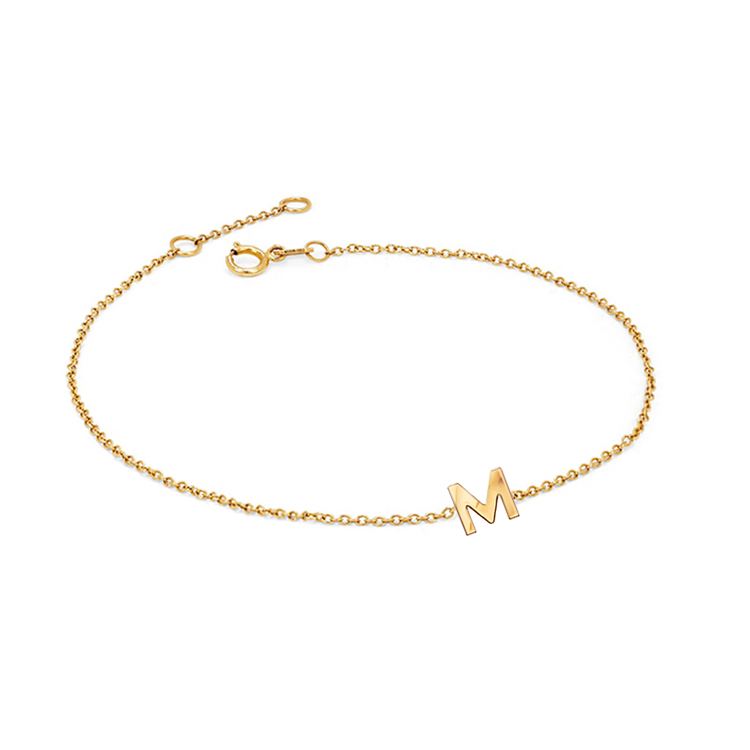 Solid Gold Initial Bracelet - Armans Fine Jewellery