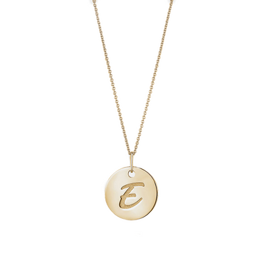 Solid Gold Initial Disc Pendant - Armans Fine Jewellery